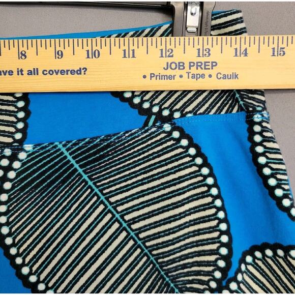 Patagonia Common Threads Mini Skirt Womens Small Blue Palm Leaf Stretches - Picture 4 of 7